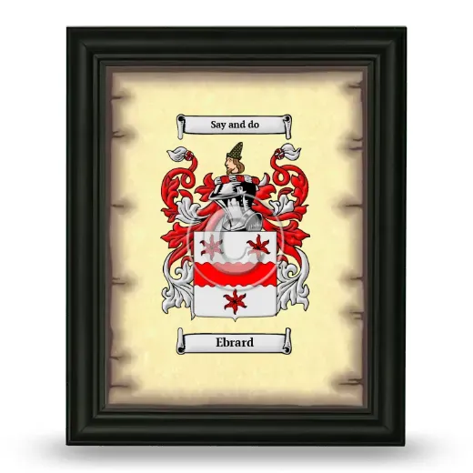 Ebrard Coat of Arms Framed - Black
