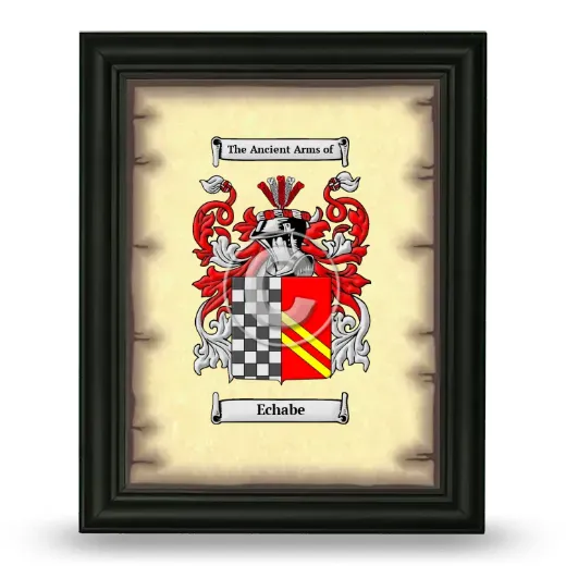 Echabe Coat of Arms Framed - Black