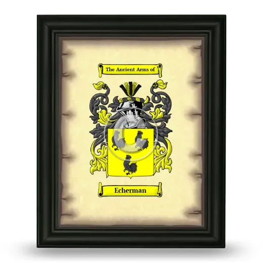 Echerman Coat of Arms Framed - Black