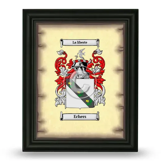 Echers Coat of Arms Framed - Black