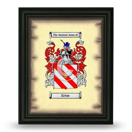 Ector Coat of Arms Framed - Black