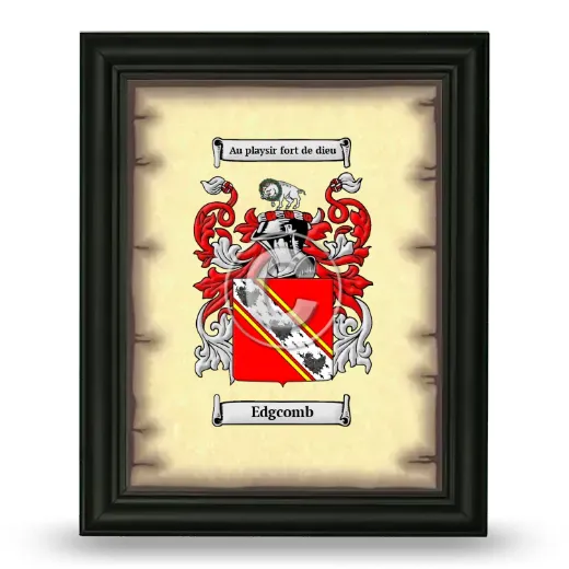 Edgcomb Coat of Arms Framed - Black