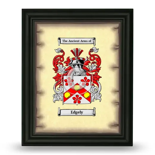 Edgely Coat of Arms Framed - Black