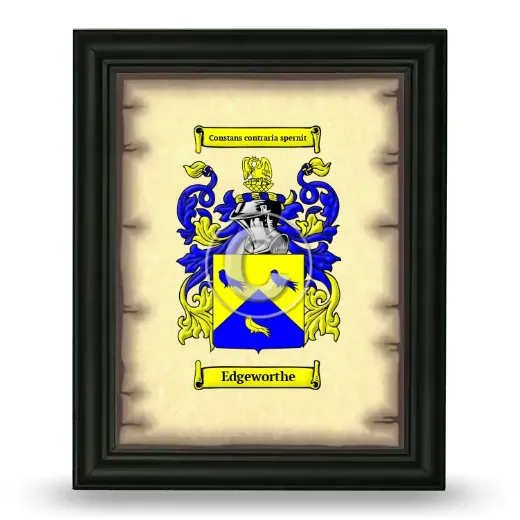 Edgeworthe Coat of Arms Framed - Black