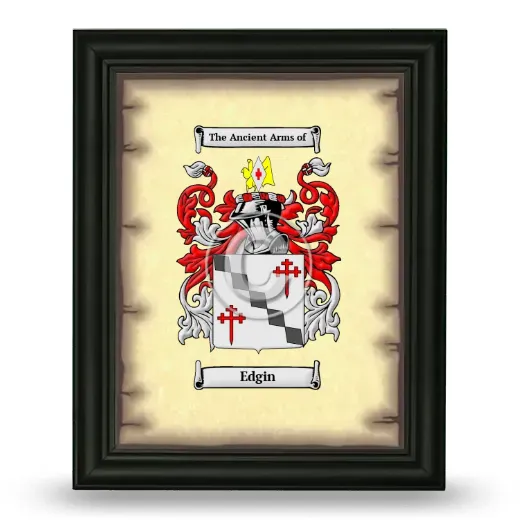 Edgin Coat of Arms Framed - Black