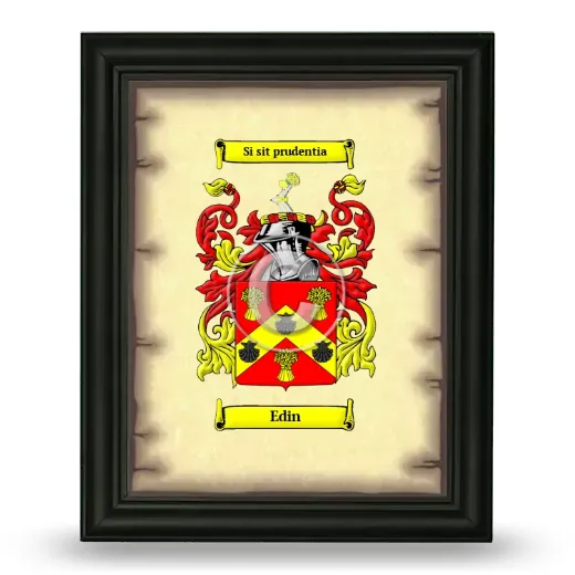 Edin Coat of Arms Framed - Black