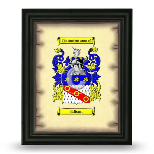 Edison Coat of Arms Framed - Black