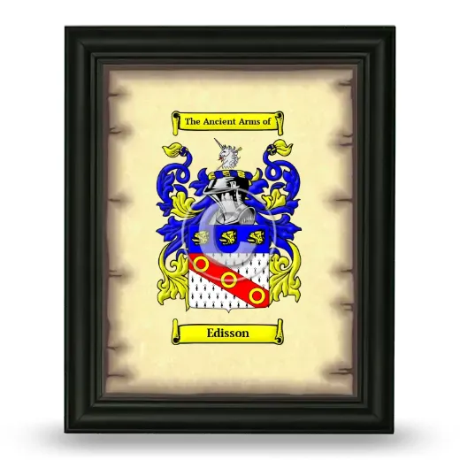 Edisson Coat of Arms Framed - Black