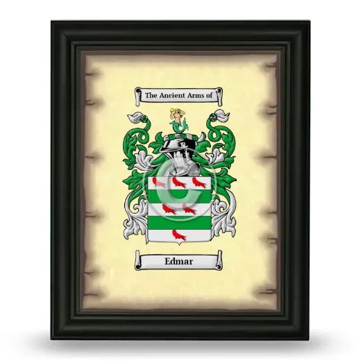 Edmar Coat of Arms Framed - Black