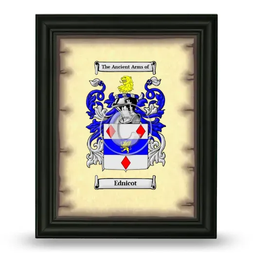 Ednicot Coat of Arms Framed - Black
