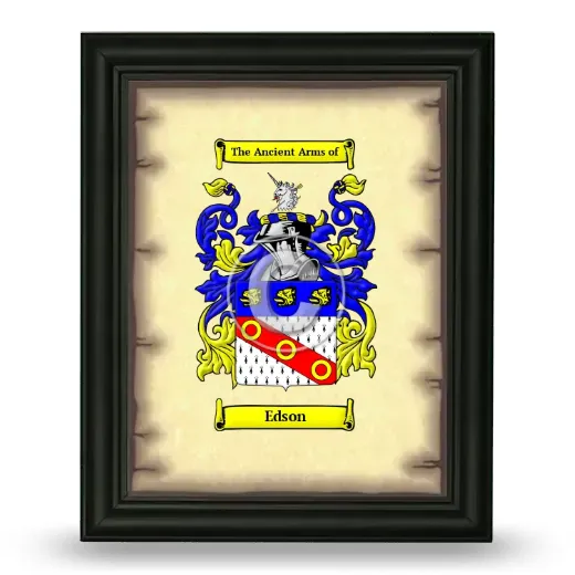 Edson Coat of Arms Framed - Black
