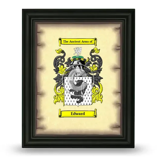 Edward Coat of Arms Framed - Black