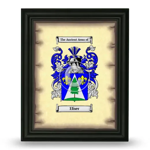 Efner Coat of Arms Framed - Black