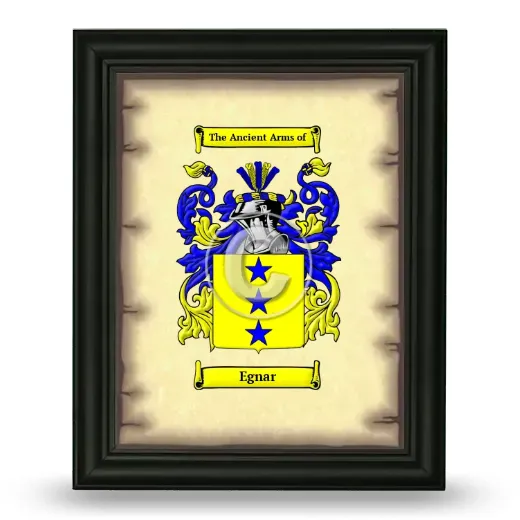 Egnar Coat of Arms Framed - Black