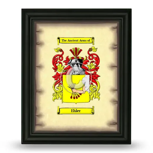Ehler Coat of Arms Framed - Black