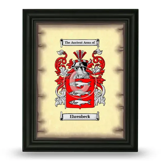 Ehrenbeck Coat of Arms Framed - Black