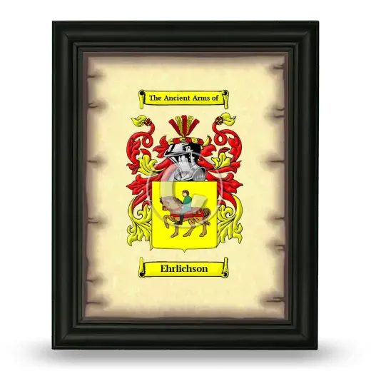 Ehrlichson Coat of Arms Framed - Black