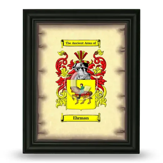 Ehrman Coat of Arms Framed - Black