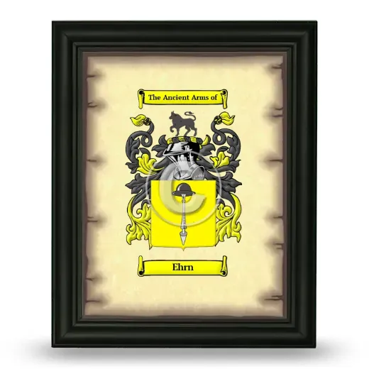 Ehrn Coat of Arms Framed - Black