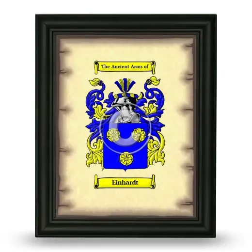 Einhardt Coat of Arms Framed - Black