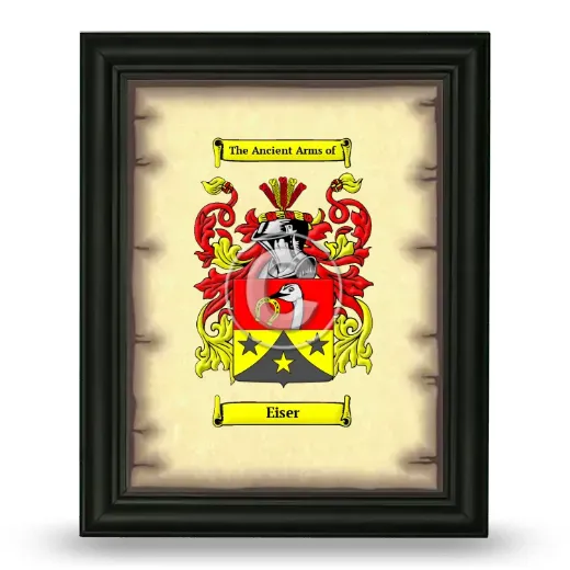 Eiser Coat of Arms Framed - Black