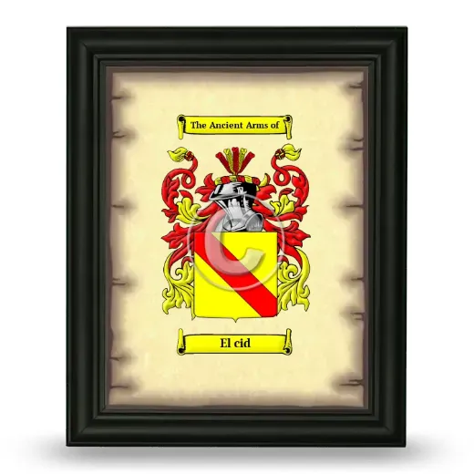 El cid Coat of Arms Framed - Black