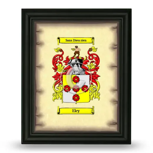 Elcy Coat of Arms Framed - Black