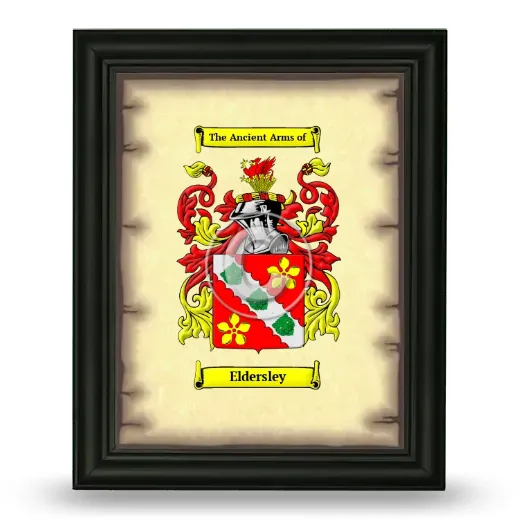 Eldersley Coat of Arms Framed - Black