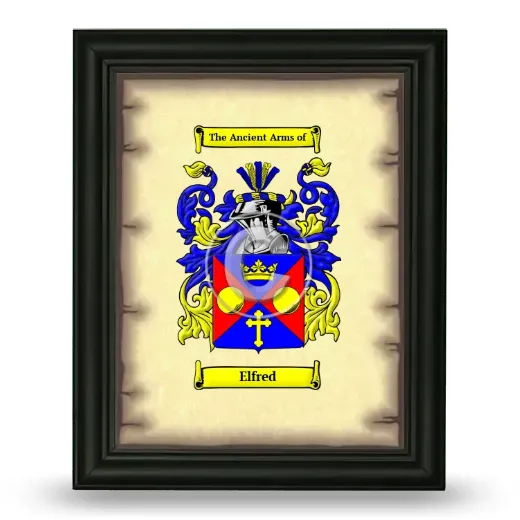 Elfred Coat of Arms Framed - Black