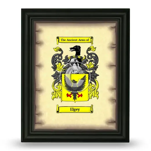 Elgey Coat of Arms Framed - Black