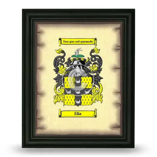 Elia Coat of Arms Framed - Black
