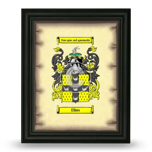 Elias Coat of Arms Framed - Black