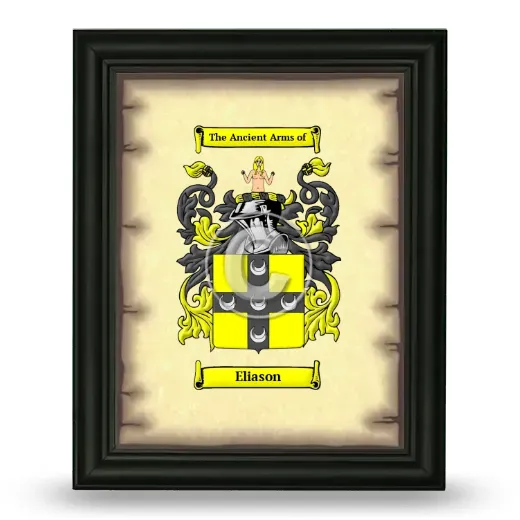 Eliason Coat of Arms Framed - Black