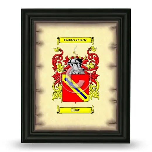 Eliot Coat of Arms Framed - Black