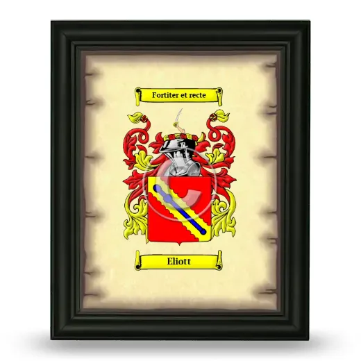 Eliott Coat of Arms Framed - Black