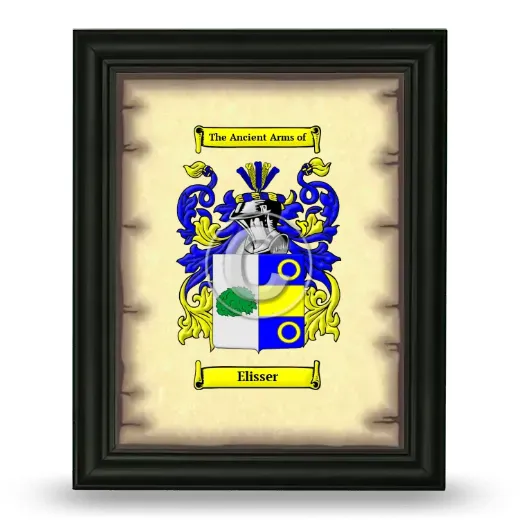 Elisser Coat of Arms Framed - Black