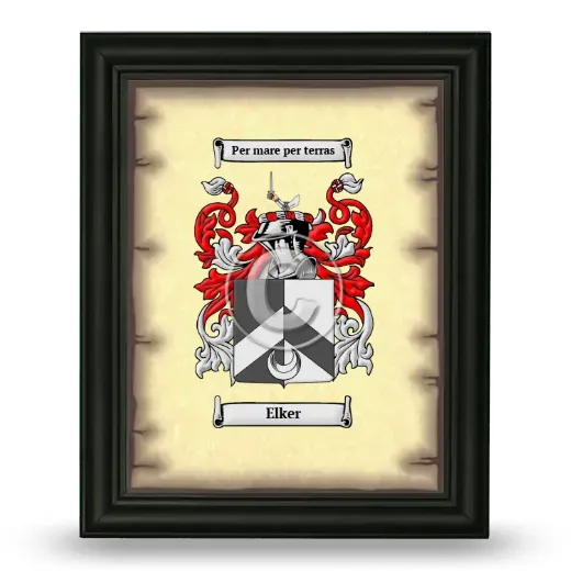 Elker Coat of Arms Framed - Black