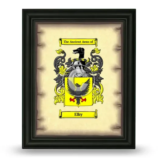 Elky Coat of Arms Framed - Black