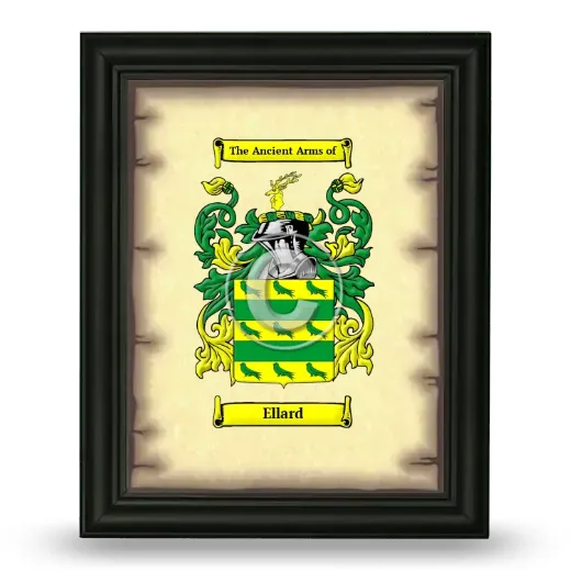 Ellard Coat of Arms Framed - Black