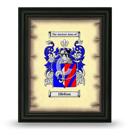 Ellefson Coat of Arms Framed - Black