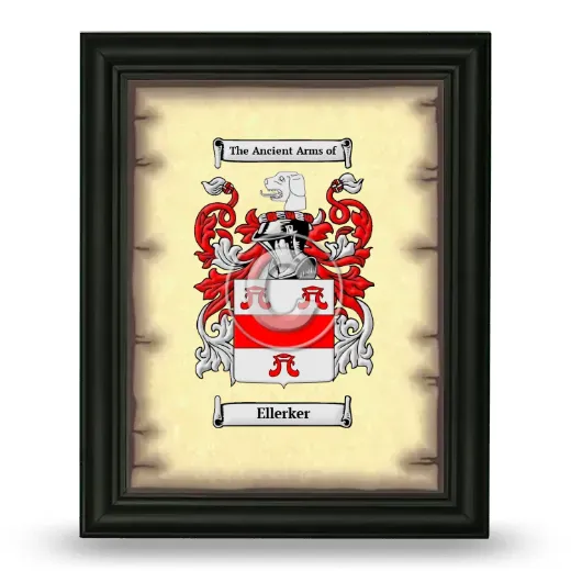 Ellerker Coat of Arms Framed - Black