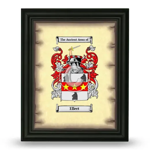 Ellert Coat of Arms Framed - Black