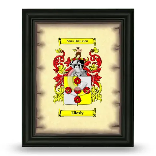 Ellesly Coat of Arms Framed - Black