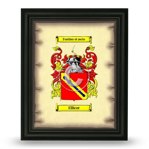 Ellicot Coat of Arms Framed - Black