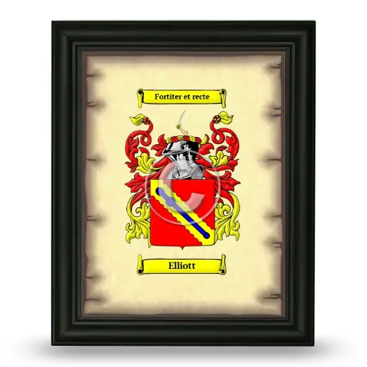 Elliott Coat of Arms Framed - Black