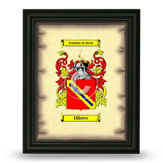 Elliotte Coat of Arms Framed - Black