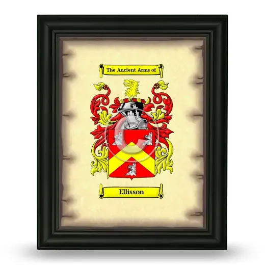 Ellisson Coat of Arms Framed - Black