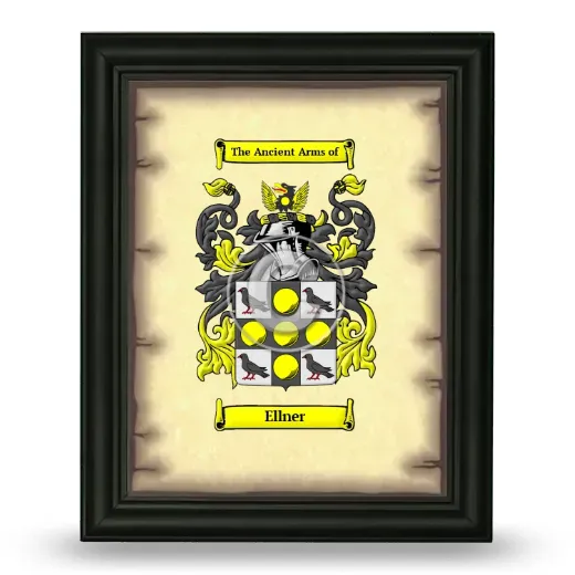 Ellner Coat of Arms Framed - Black