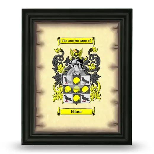 Ellnor Coat of Arms Framed - Black