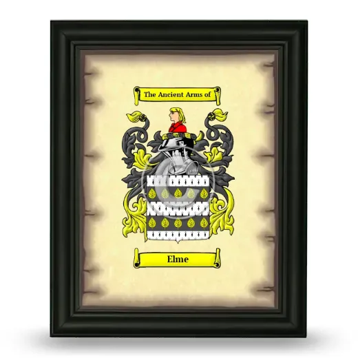 Elme Coat of Arms Framed - Black
